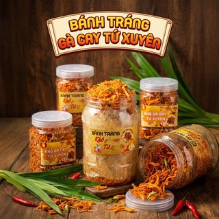 BÁNH TRÁNG GÀ CAY TỨ XUYÊN – CAY NHẸ THƠM NỒNG, ĂN LÀ GHIỀN 320G - WINNIE HOUSE