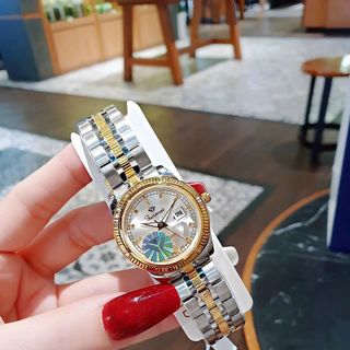 ĐỒNG HỒ NAM NỮ CHÍNH HÃNG FUNMEI F2036 DÂY THÉP BẠC DEMI MẶT TRÒN SAPHIRE FULLBOX TEM