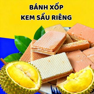 BÁNH XỐP KEM SẦU RIÊNG TUỔI THƠ, MÓN QUÀ NHỎ, HƯƠNG VỊ LỚN 500G - WINNIE HOUSE