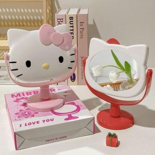 GƯƠNG ĐỂ BÀN KITTY HỒNG ĐỎ