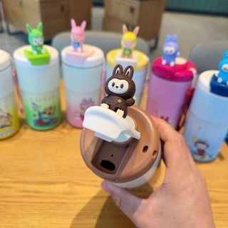 BÌNH NƯỚC INOX 450ML ĐẦU THÚ CÓ DÂY ĐEO