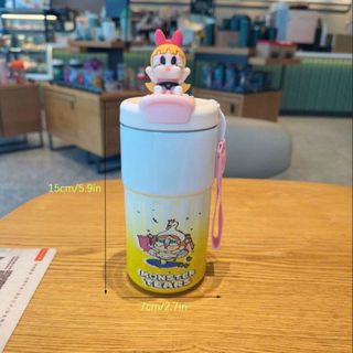 BÌNH NƯỚC INOX 450ML ĐẦU THÚ CÓ DÂY ĐEO