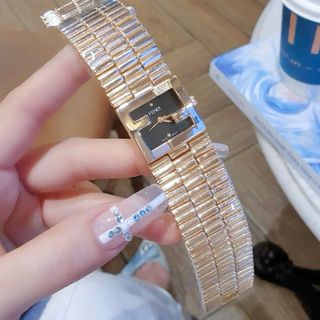 XẢ NHANH ĐỒNG HỒ NỮ THỜI TRANG PENDI DÂY BẢNG VUÔNG MÀU HỒNG