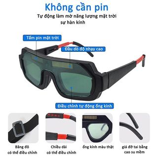 Kính hàn điện tử cảm biến tự động hai mắt – không cần pin, chống chói tia hàn, kèm dây đeo & hộp đựng | KÍNH MẮT THE99