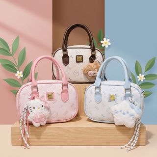 TÚI XÁCH NỮ DA PU HỌA TIẾT HOẠT HÌNH TẶNG MÈO BÔNG W772 - WINNIE HOUSE