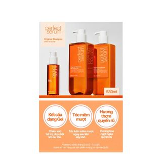 Dầu gội Và Dầu Xã  mise en scène Perfect Serum 530ml dưỡng tóc mềm mượt, hỗ trợ phục hồi tóc hư tổn/tóc uốn