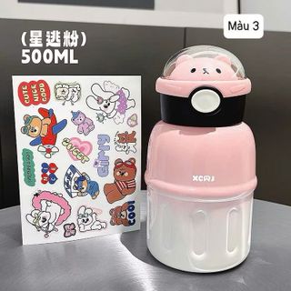 BÌNH GIỮ NHIỆT GẤU 500ML TẶNG KÈM STICKER 0811 - LADY'S PASSION