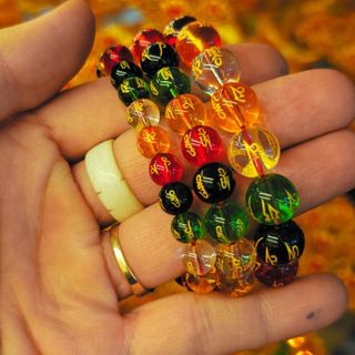 Vòng tay lục tự đá khắc chú ommani