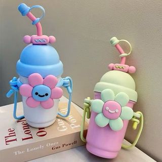 BÌNH GIỮ NHIỆT 700ML BÔNG HOA CUTE CÓ DÂY ĐEO 0809 - LADY'S PASSION