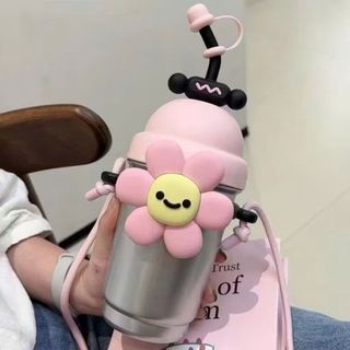 BÌNH GIỮ NHIỆT 700ML BÔNG HOA CUTE CÓ DÂY ĐEO 0809 - LADY'S PASSION