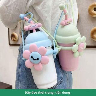 BÌNH GIỮ NHIỆT 700ML BÔNG HOA CUTE CÓ DÂY ĐEO 0809 - LADY'S PASSION