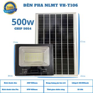 Đèn pha năng lượng mặt trời 500W