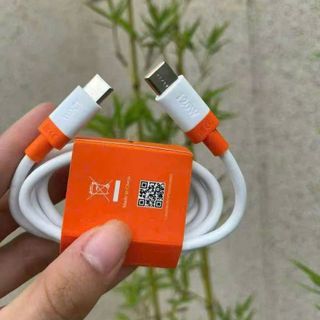Cáp V18 C to C 120w có báo sạc nhanh, dài 1m, vỏ cam