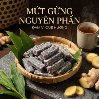 KẸO GỪNG DẺO NGUYÊN PHẤN, KẸO QUÊ TUỔI THƠ 500G - WINNIE HOUSE