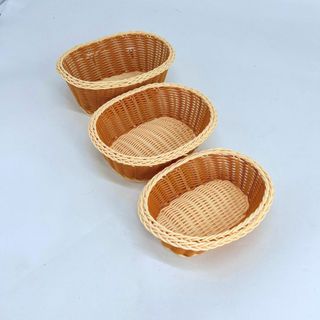 521 - Giỏ mây miệng tròn + CNt (nhựa dẻo giả mây) (23*9.5) ( THÙNG 96C )