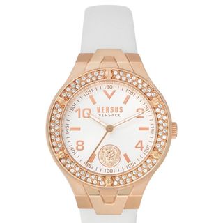 ĐỒNG HỒ NỮ CHÍNH HÃNG VESUS DÂY DA TRẮNG VIỀN ĐÁ