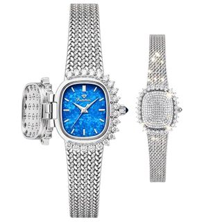 ĐỒNG HỒ NỮ CHÍNH HÃNG FUNMEI FL109 DÂY THÉP LƯỚI MĂT VUÔNG MỞ NẮP FULLBOX