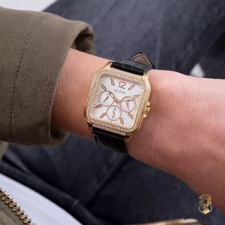 ĐỒNG HỒ NỮ CHÍNH HÃNG GUECC DÂY DA MẶT VUÔNG CHONOGRAP FULLBOX