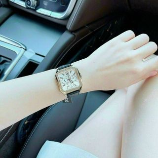 ĐỒNG HỒ NỮ CHÍNH HÃNG GUECC DÂY DA MẶT VUÔNG CHONOGRAP FULLBOX