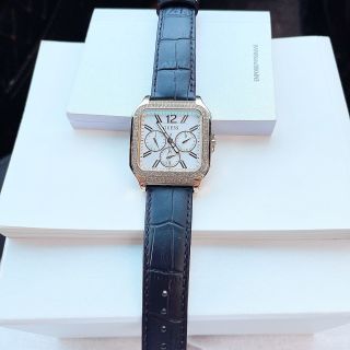 ĐỒNG HỒ NỮ CHÍNH HÃNG GUECC DÂY DA MẶT VUÔNG CHONOGRAP FULLBOX