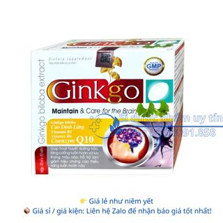 Viên uống Bổ não Ginkgo giúp hoạt huyết dưỡng não, tăng cường tuần hoàn và lưu thông máu não hộp 100 viên