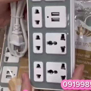 Ổ Cắm Điện USB Đa Năng Cao Cấp Chống Giật (ổ 9 + 2 Cổng Cắm USB