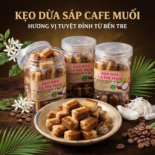 KẸO DỪA SÁP CÀ PHÊ MUỐI HOT TREND, VỪA THƠM VỪA BÉO 500G - WINNIE HOUSE