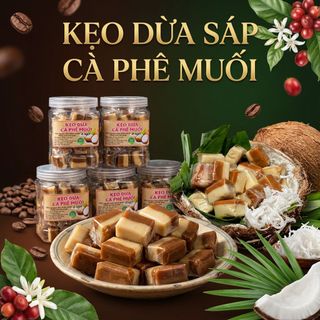 KẸO DỪA SÁP CÀ PHÊ MUỐI HOT TREND, VỪA THƠM VỪA BÉO 500G - WINNIE HOUSE