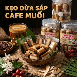 KẸO DỪA SÁP CÀ PHÊ MUỐI HOT TREND, VỪA THƠM VỪA BÉO 500G - WINNIE HOUSE