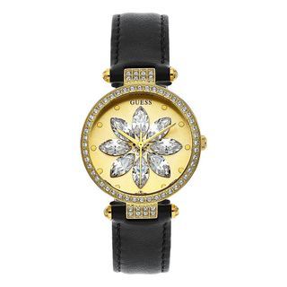 ĐỒNG HỒ NỮ CHÍNH HÃNG GUECC MẶT ĐÁ PHA LÊ HOA DÂY DA FULLBOX