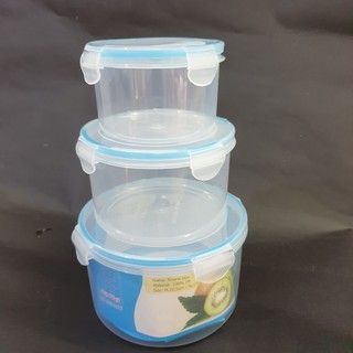 Bộ 3 Hộp Đựng Thực Phẩm Hình Tròn Việt Nhật, Hộp lạnh Trữ Thực Phẩm ( 6536) A1362