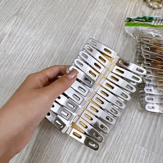 Sét 20 Kẹp Inox Phơi Quần Áo Chăn Màn Tất Vớ Treo Đồ Kẹp Đa Năng A0631