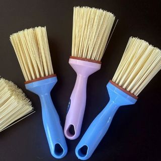 Cây cọ rửa nồi hình trụ có cán thô được gia cố và làm dày, cây cọ rửa nhà bếp đa năng A0441