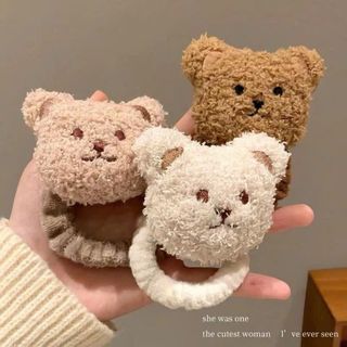 Dây buộc tóc thú bông hình gấu – mềm mại, đáng yêu, cực hợp phong cách nhẹ nhàng