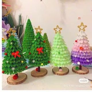 ĐẾ GỖ TRANG TRÍ GIÁNG SINH SIZE 8-9CM