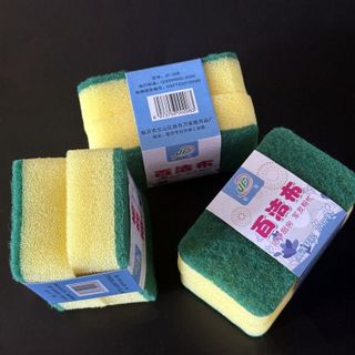 Combo 2 Miếng Bọt Biển "Xanh- Vàng" Rửa Chén Cọ Rửa Xoong Nồi Chén Bát Siêu Sạch A0421