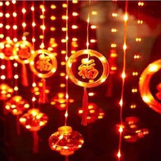 DÂY ĐÈN LED MÀN LỒNG ĐÈN CHỮ PHÚC DÀI 4M