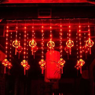 DÂY ĐÈN LED MÀN LỒNG ĐÈN CHỮ PHÚC DÀI 4M