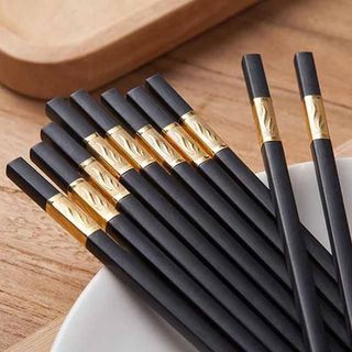 Bộ 10 Đôi Đũa Hợp Kim Mạ Vàng _Bền Chắc Chắn A1261