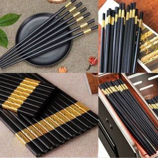 Bộ 10 Đôi Đũa Hợp Kim Mạ Vàng _Bền Chắc Chắn A1261