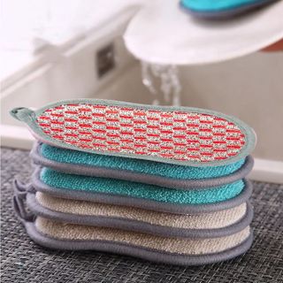 Miếng vải rửa chén bát hai mặt, miếng nhấc nồi đa năng, miếng cọ rửa khử trùng bàn chải nồi A0632