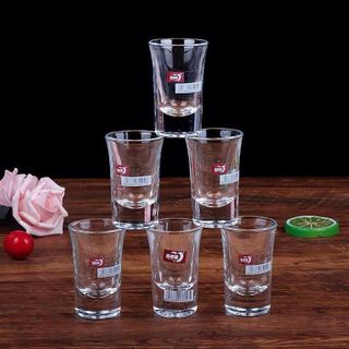 Bộ 6 Ly Thủy Tinh Uống Rượu 34ml Cao Cấp, Ly uống Rượu đế dày Wine Glass A1413
