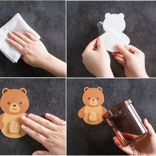 Cốc Gấu Dán Tường Đựng Bàn Chải Kem Đánh Răng Kệ Nhà Tắm Kệ Nhà Bếp Đựng Mỹ Phẩm A0812