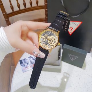 ĐỒNG HỒ NAM CAO CẤP GUECC DÂY DA MẶT GIẢ CƠ TRÒN