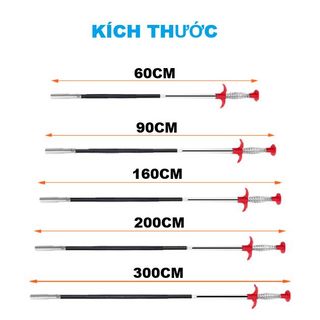 Cây lấy rác Thông Tắc Bồn Cầu Toilet Bồn Rửa Chén Thông Tắc Cống Thoát Nước Dài 160CM A0111