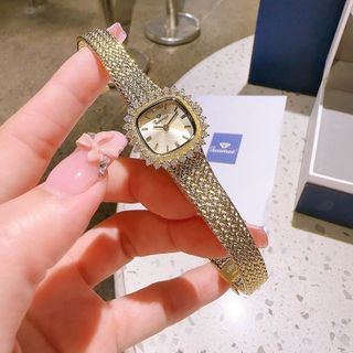 ĐỒNG HỒ NỮ CHÍNH HÃNG FUNMEI FL2111 MẶT VUÔNG VIỀN ĐÁ SWA TRÁI TIM DÂY LƯỚI FULLBOX