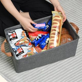 Giỏ Đựng Quần Áo Hoa Cúc Khung Thép Lưu Trữ Vật Dụng Đồ Đạc Sắp Xếp Ngăn Nắp Gọn Gàng A0361