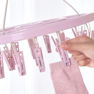 Móc Chùm Tròn 24 Kẹp Nhựa Chống Gió Phơi Quần Áo Trẻ Em Tất Vớ Quần Lót Cao Cấp A0451