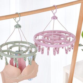 Móc Chùm Tròn 24 Kẹp Nhựa Chống Gió Phơi Quần Áo Trẻ Em Tất Vớ Quần Lót Cao Cấp A0451