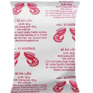 Mì Vị Hương Sa Tế Hai Tôm gói giấy 60g Thùng 30 gói